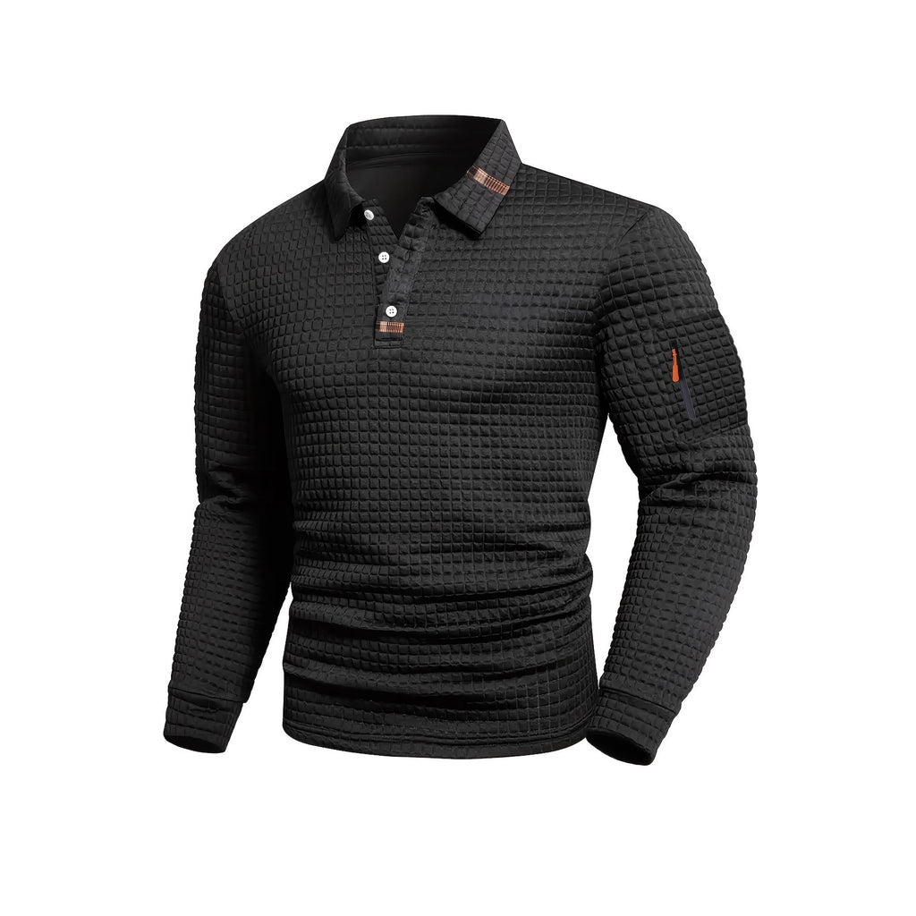 Casual Checkered Patchwork Polo Shirt