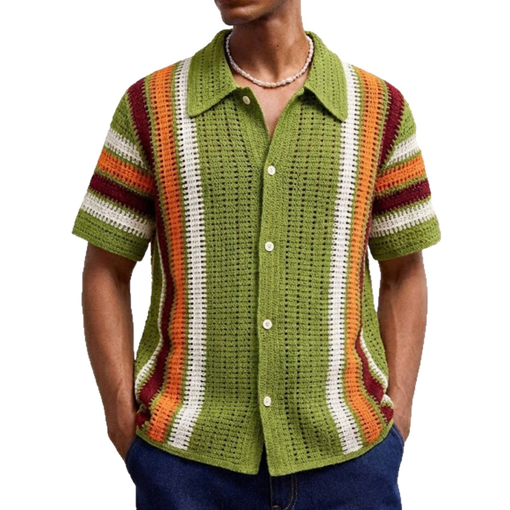 Men's Openwork Crochet Sweater European Style