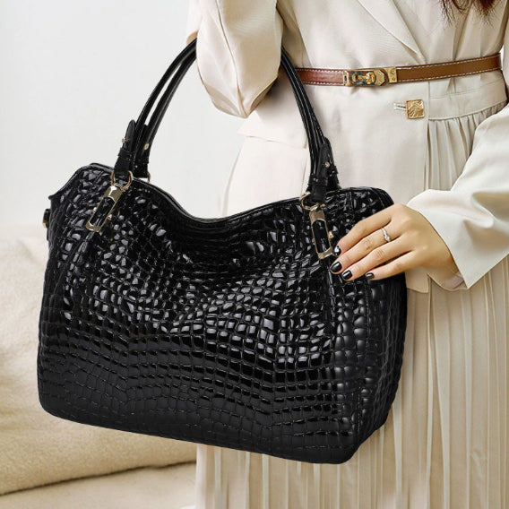 Bolso de mano de piel auténtica