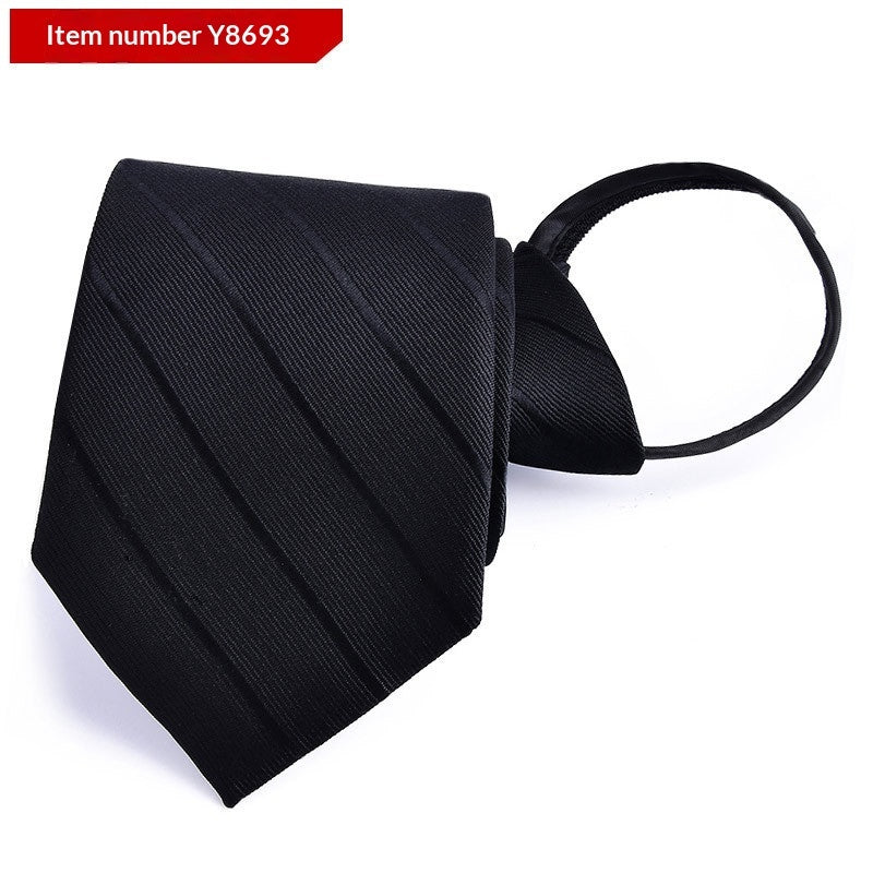 Men's Blue Striped Business Zipper Tie