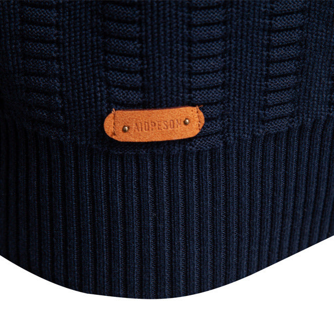 Striped Jacquard High Neck Sweater
