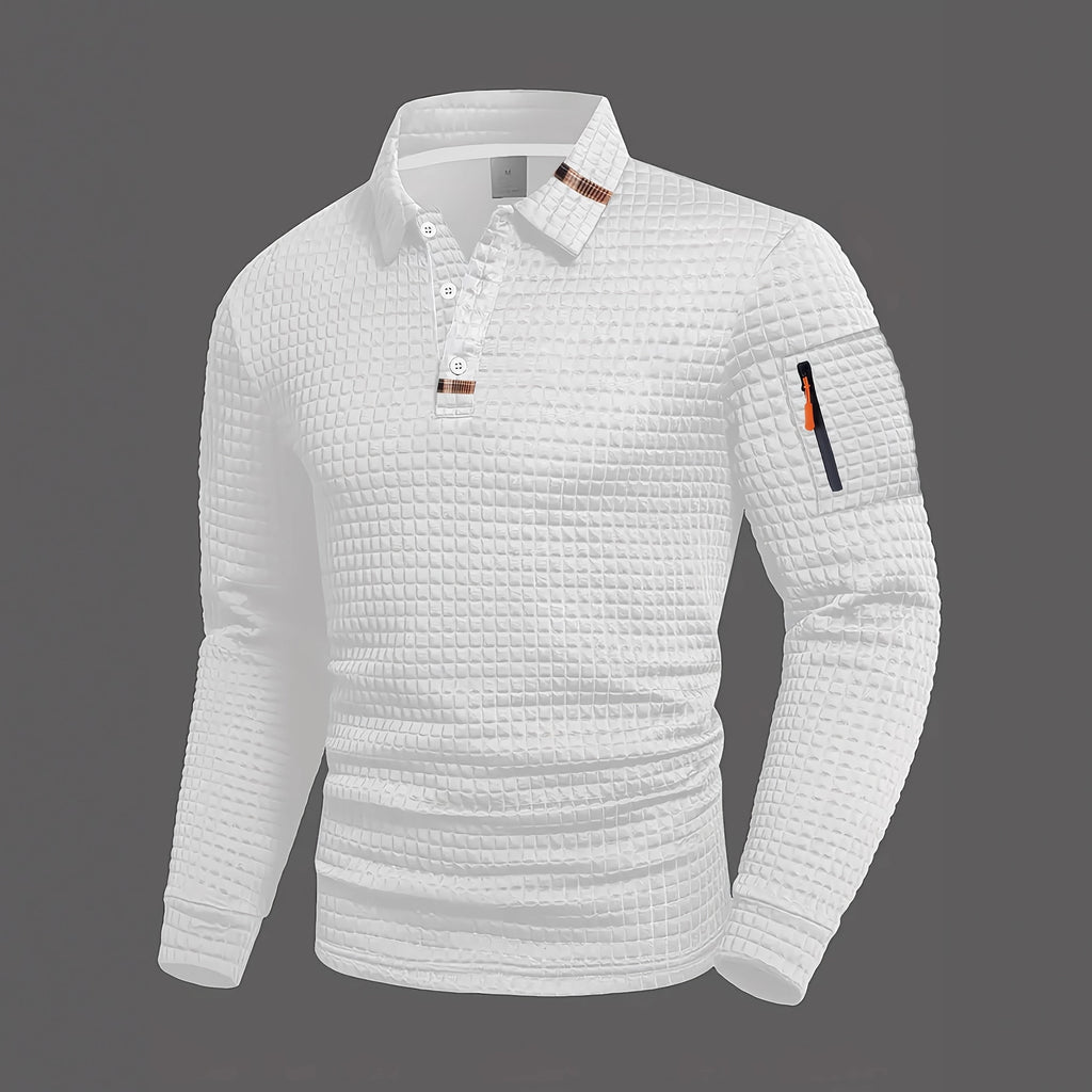 Casual Checkered Patchwork Polo Shirt