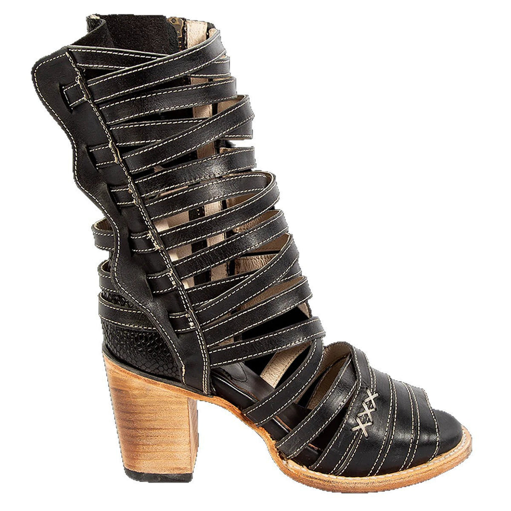 Women's Retro Openwork Stiletto Strap Sandals