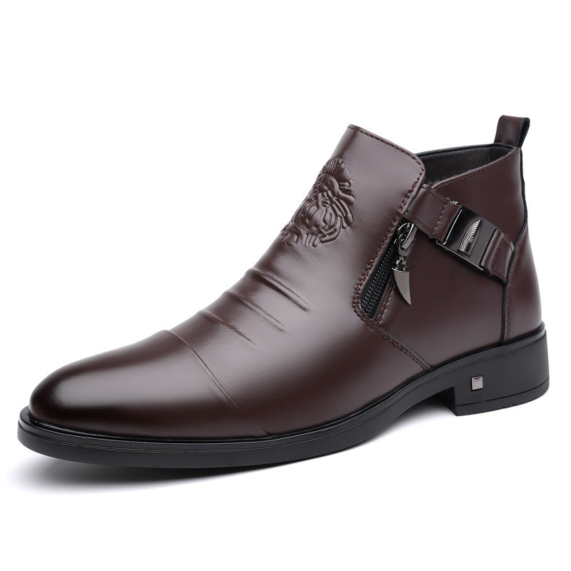 Retro Ankle Boots with Decorative Chains