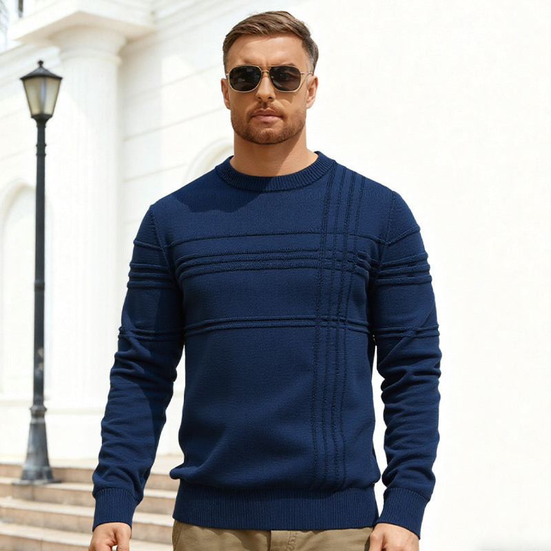 Elegant Crew Neck Knit Sweater