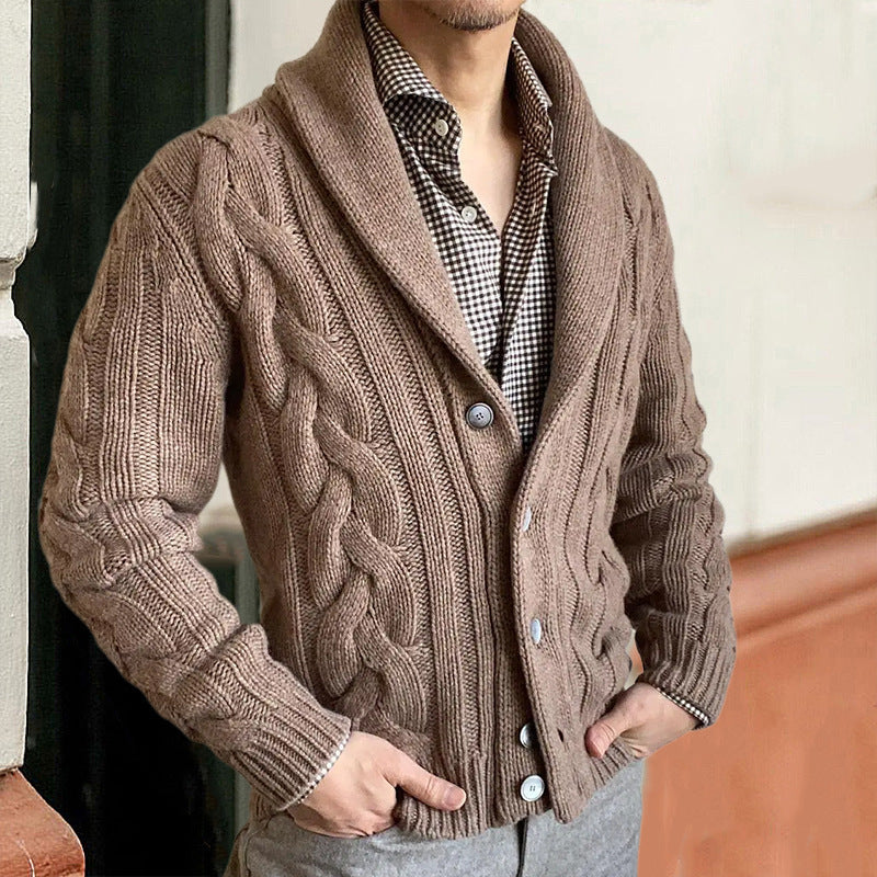 Cable Knit High Neck Long Sleeve Sweater