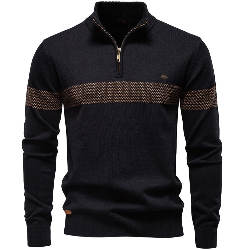 Casual Half Neck Zip Sweater