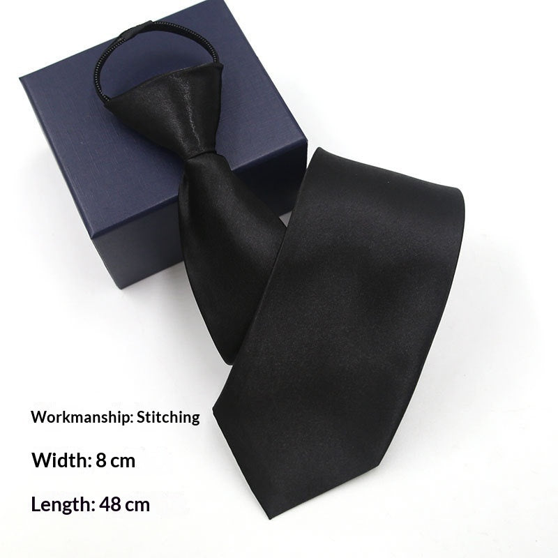 Men's Blue Striped Business Zipper Tie